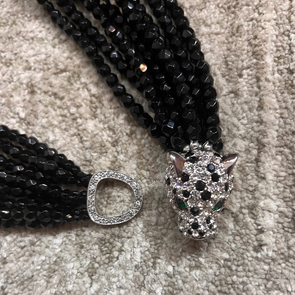 KENNETH JAY LANE for AVON BLACK TORSADE
NECKLACE, CRYSTAL LEOPARD - Picture 4 of 8